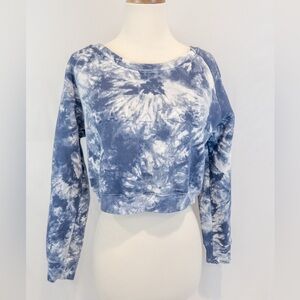 Balance Athletica Essence Cropped Sweatshirt Women’s S Blue White Tie Dye